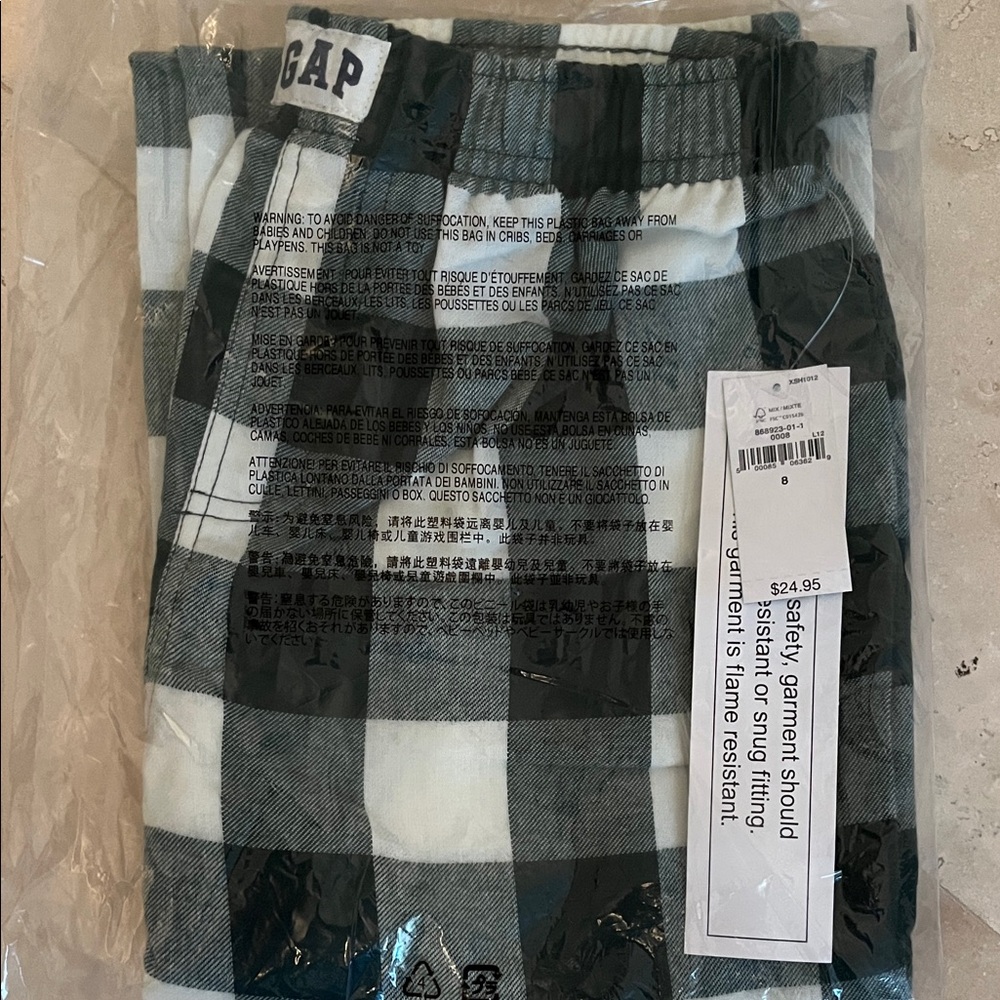 NWT! GAP Kids Plaid Bottoms - Green and White